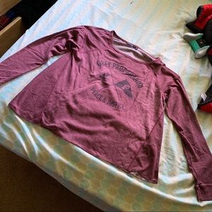 Obey burgundy flowy long sleeve